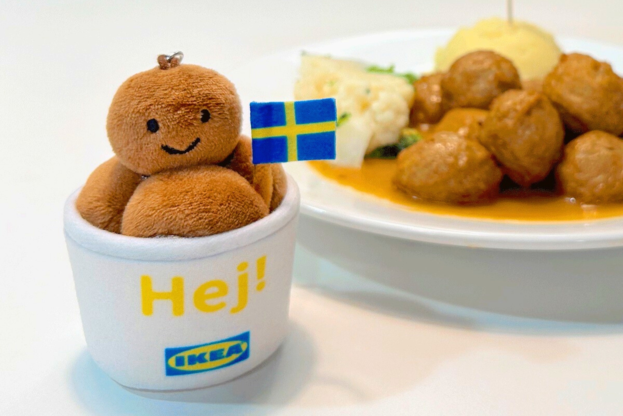 IKEA meatball plushie keychain