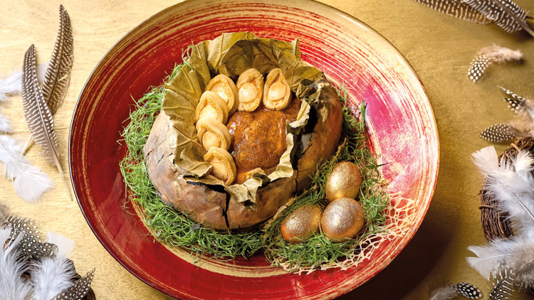 Baked Fortune chicken with abalone