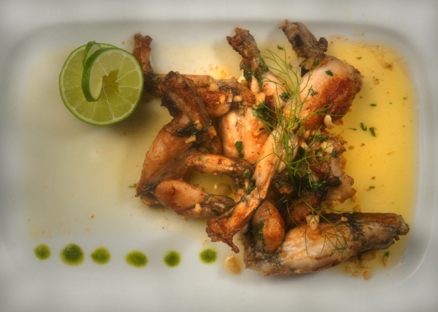 Pan-fried frog legs with Provençale