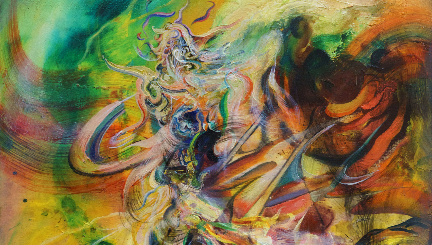 Cartilage of Siren Songs, 2018, Oil, alkyd and synthetic varnish on wood panel, 40 x 33 cm