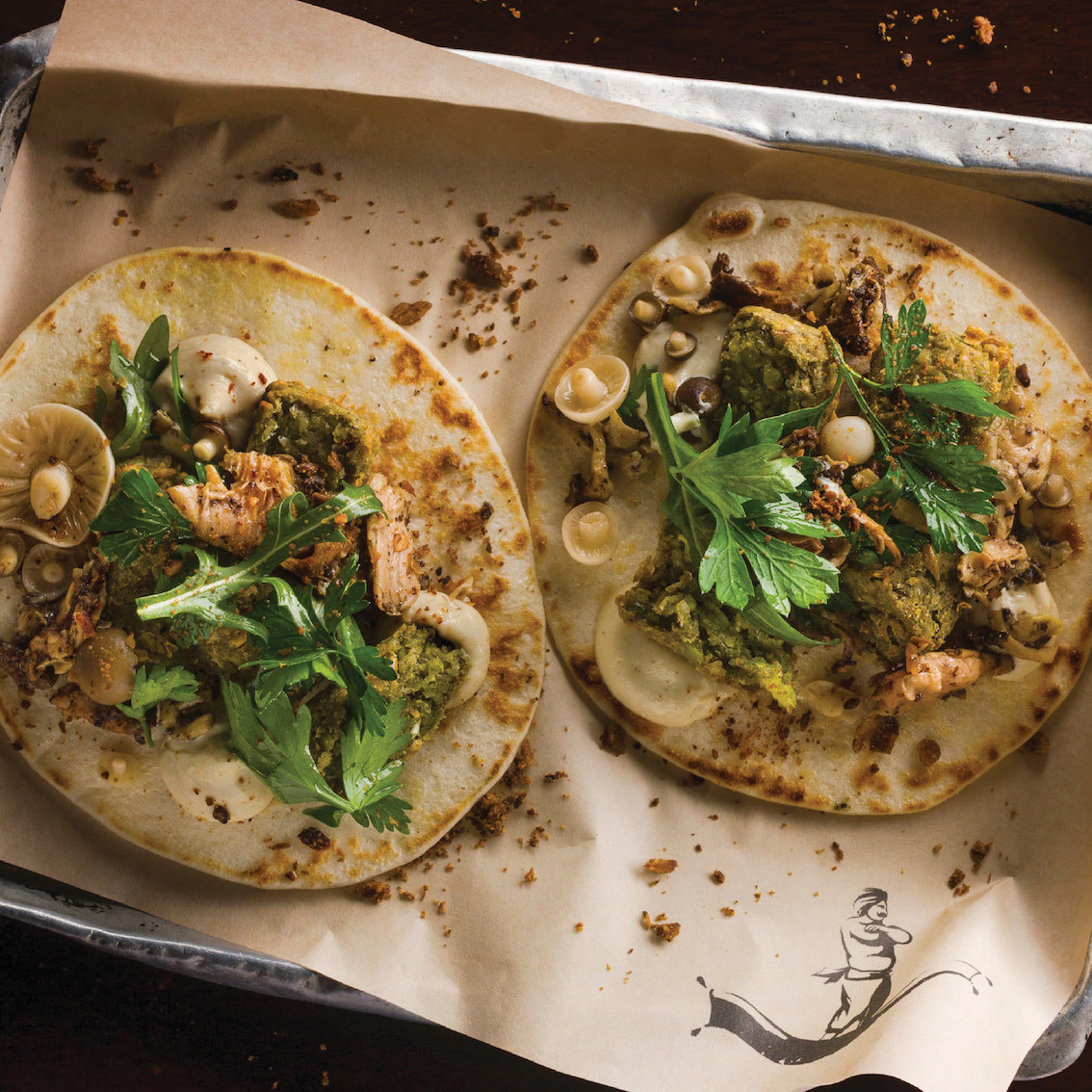 Spring pea falafel