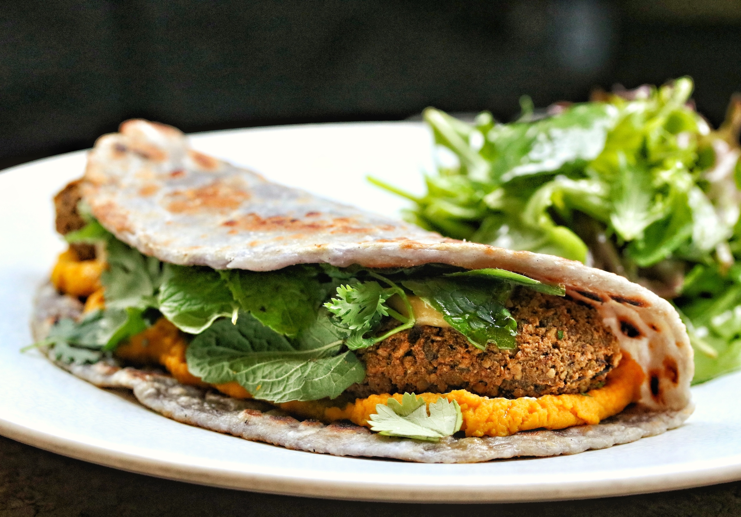 Blue pea flower naan sandwich