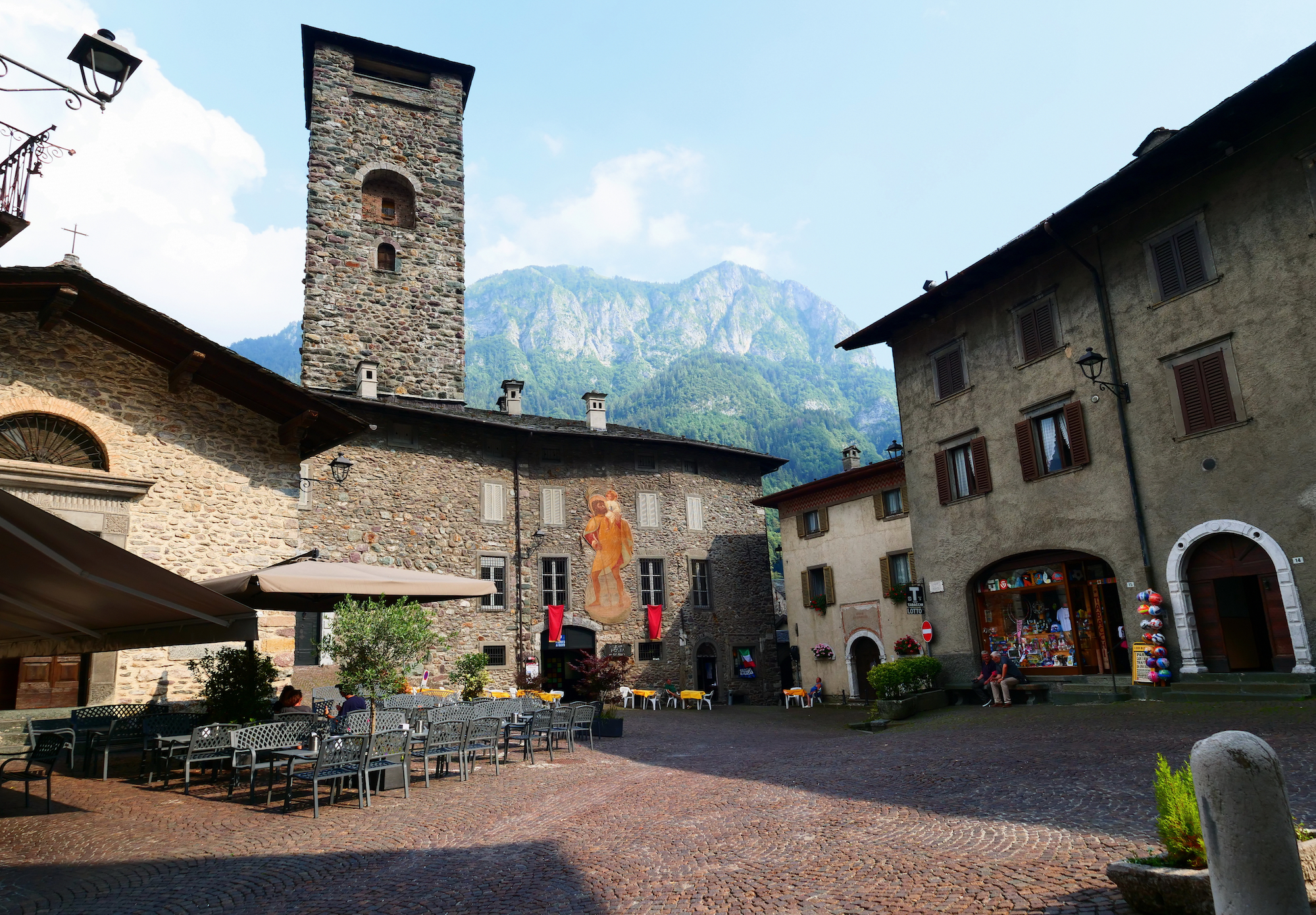 Bergamo, Gromo, Italy: 30 july 2020: Gromo, small town in the Seriana valley, Bergamo, Lombardy, Italy