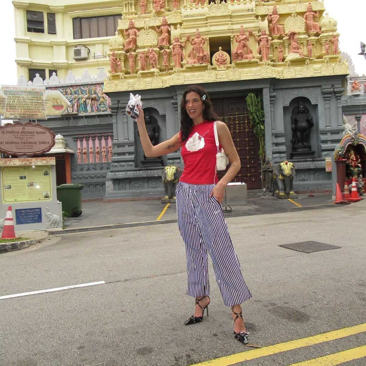 Dua Lipa at Sri Senpaga Vinayagar Temple