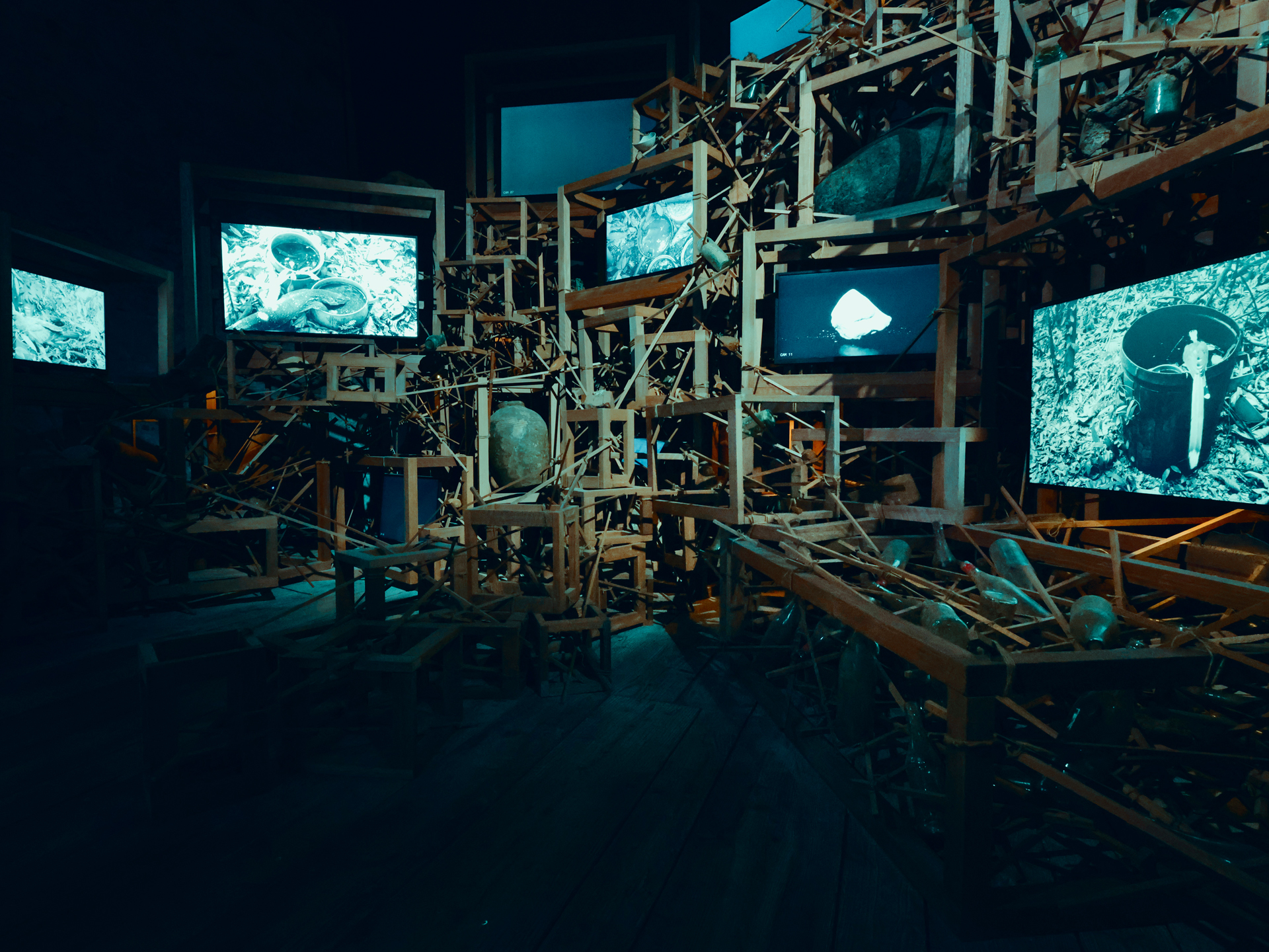 Trash Stratum (2024) Video, found objects, mixed media