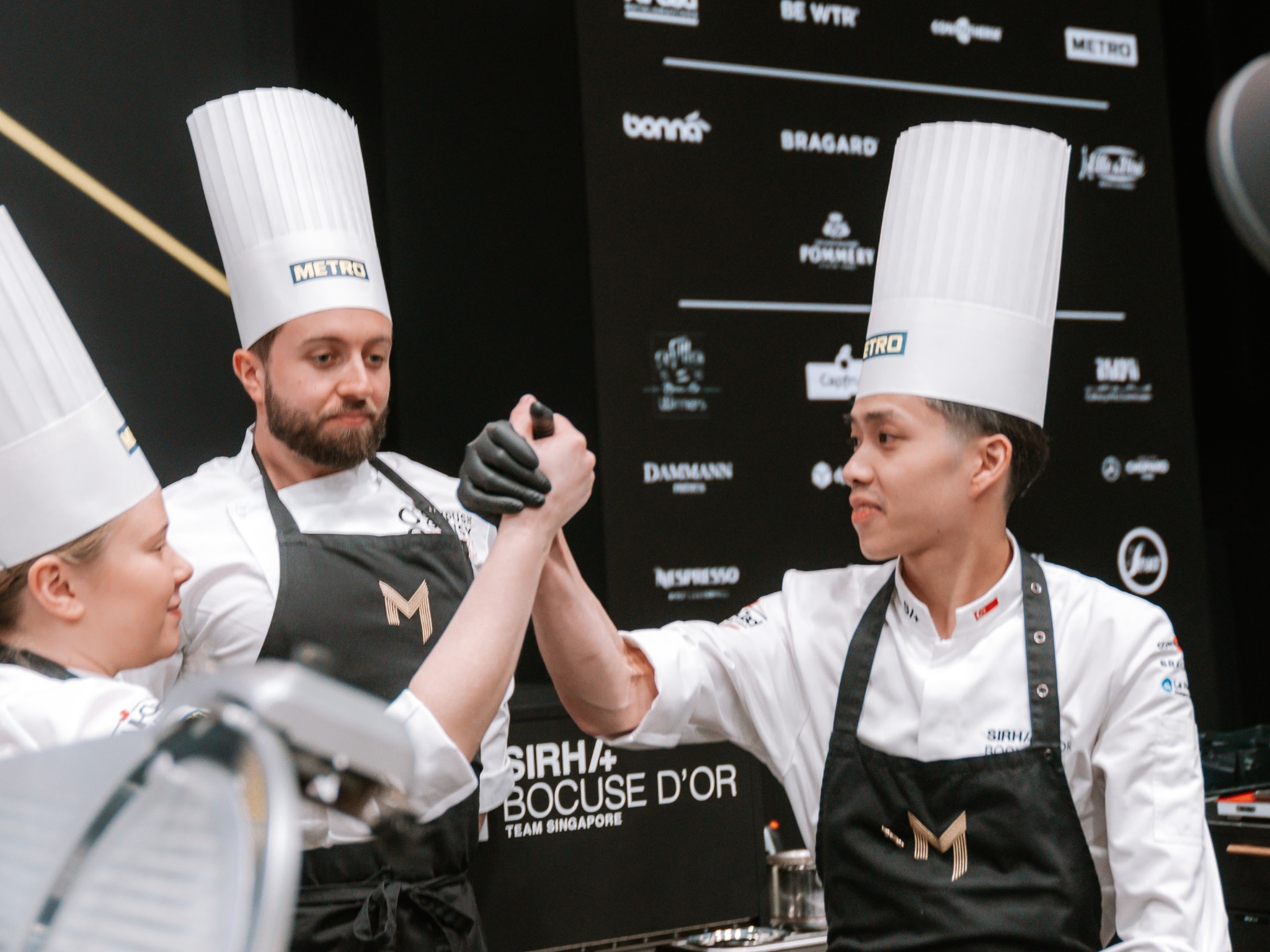 Chefs Mathew Leong and Synva Knapstad Gjerde at the Bocuse d’Or Grand Final 2025