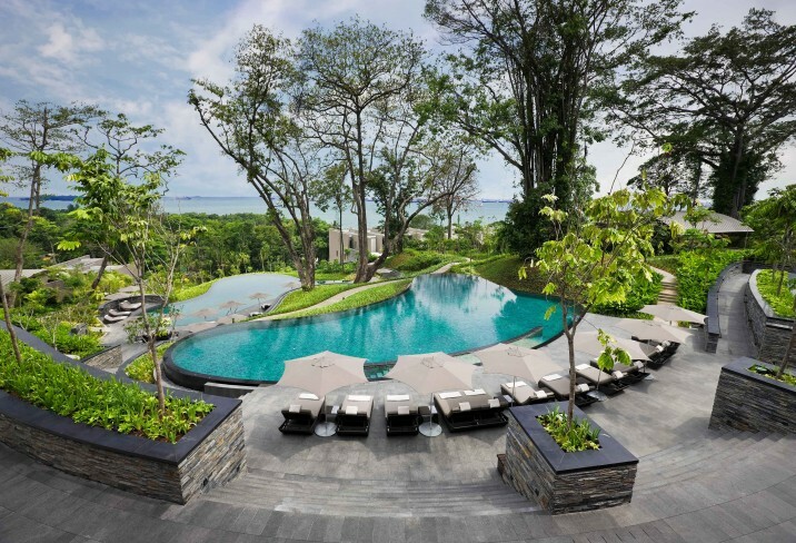 A pool at Capella Hotel Singapore
