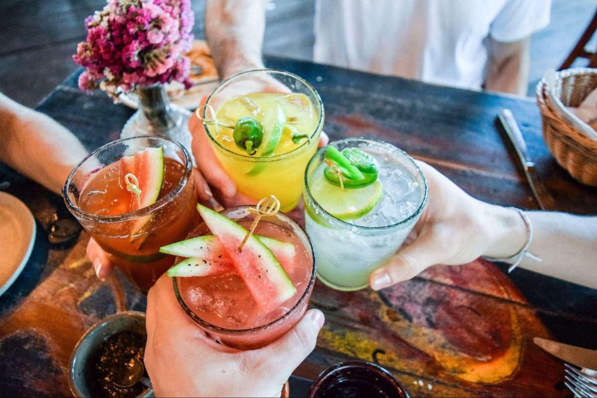 Enjoying drinks at the bar