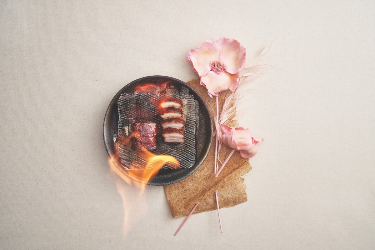 Peach Blossoms - Applewood smoked Iberico pork belly