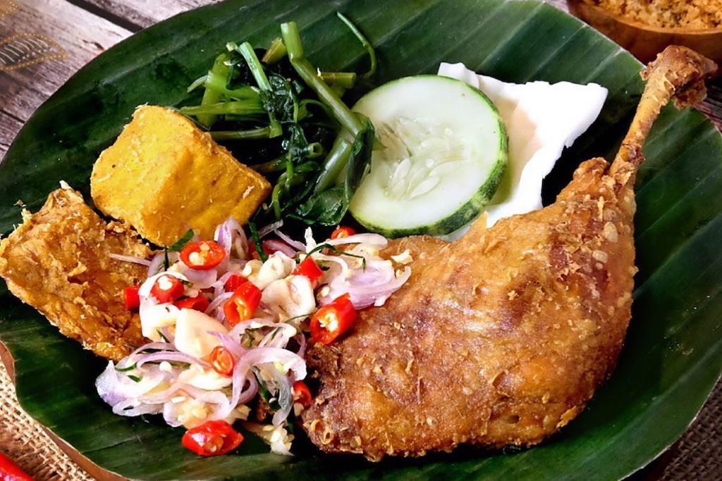 Fried duck with sambal matah from Ayam Penyet Ria