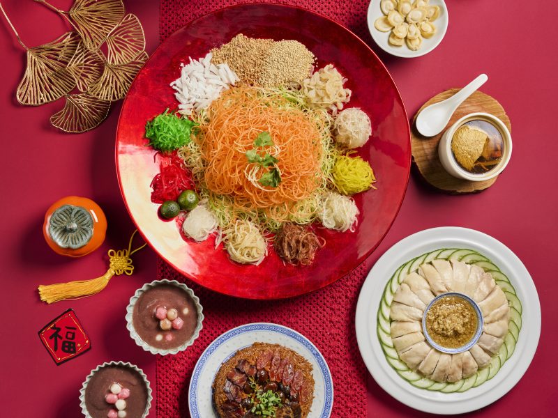 Soup Restaurant Chinese New Year spread Singapore, with Samsui ginger chicken, lo hei, treasure pot and traditional steamed rice