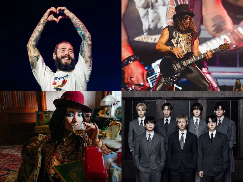 Post Malone, Guns 'N' Roses, Mitski, BTS